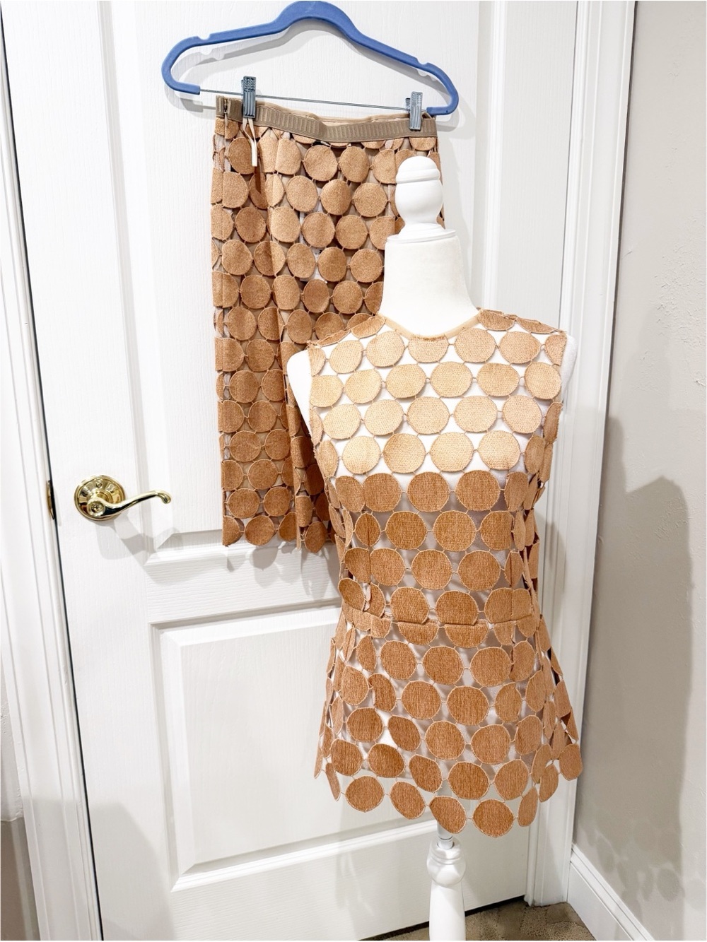 NWT Marni Tan Macrame-Dot Tunic and Matching Skirt